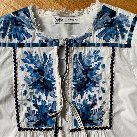Zara Embroidered Cotton Boho Jacket - Picture 6 of 8